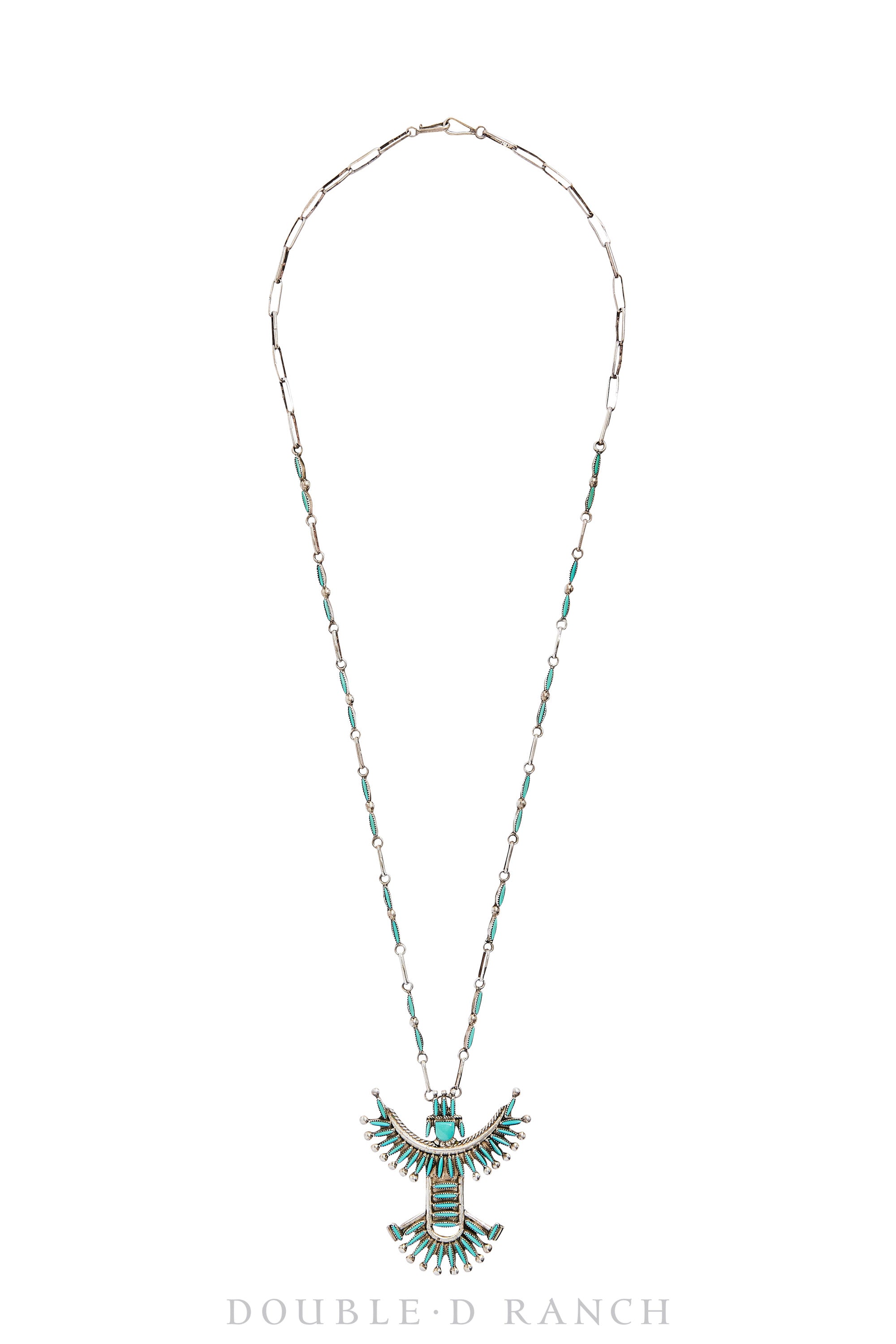 Necklace, Pendant, Turquoise, Needlepoint, Knife Wing, Hallmark, Vintage, 1779