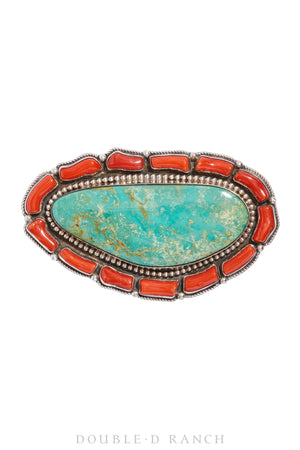 Pin, Natural Stone, Turquoise & Coral, Award Winning, Hallmark, Contemporary, 845