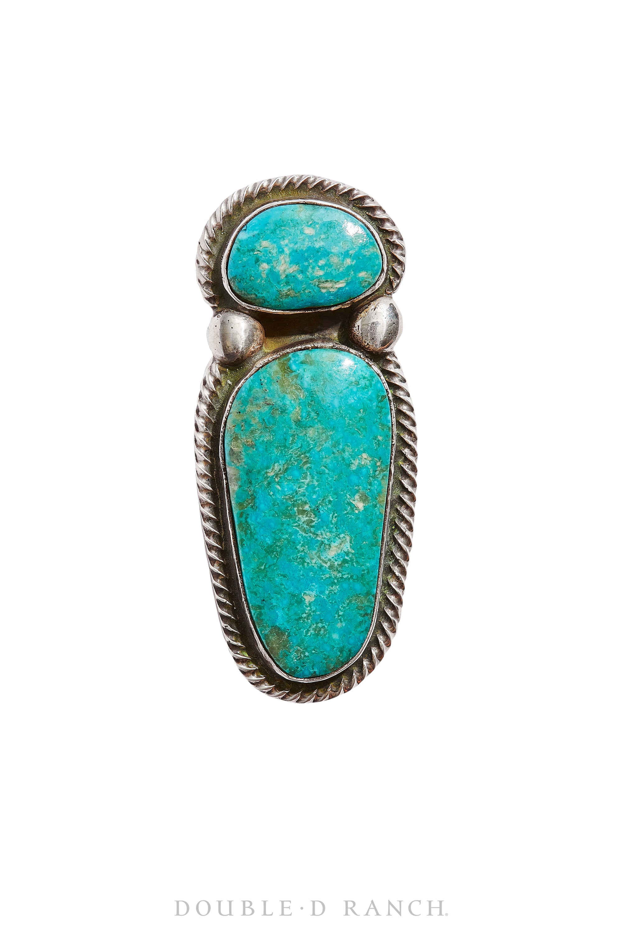 Ring, Natural Stone, Turquoise, Double Stone, Contemporary, 1018