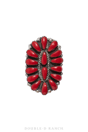 Ring, Cluster, Coral, Vintage, 1023
