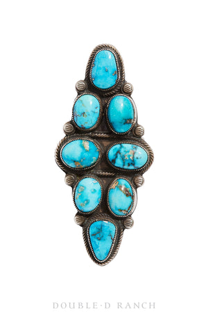 Ring, Cluster, Turquoise, Hallmark, Contemporary, 1066