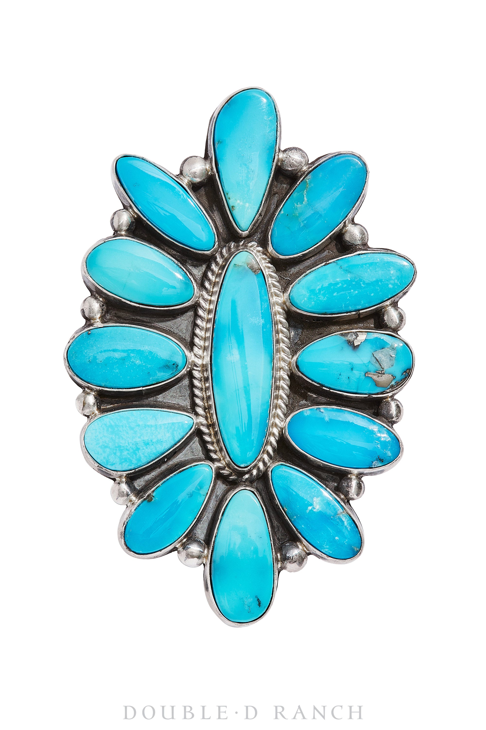Ring, Cluster, Turquoise, Hallmark, Contemporary, 1070