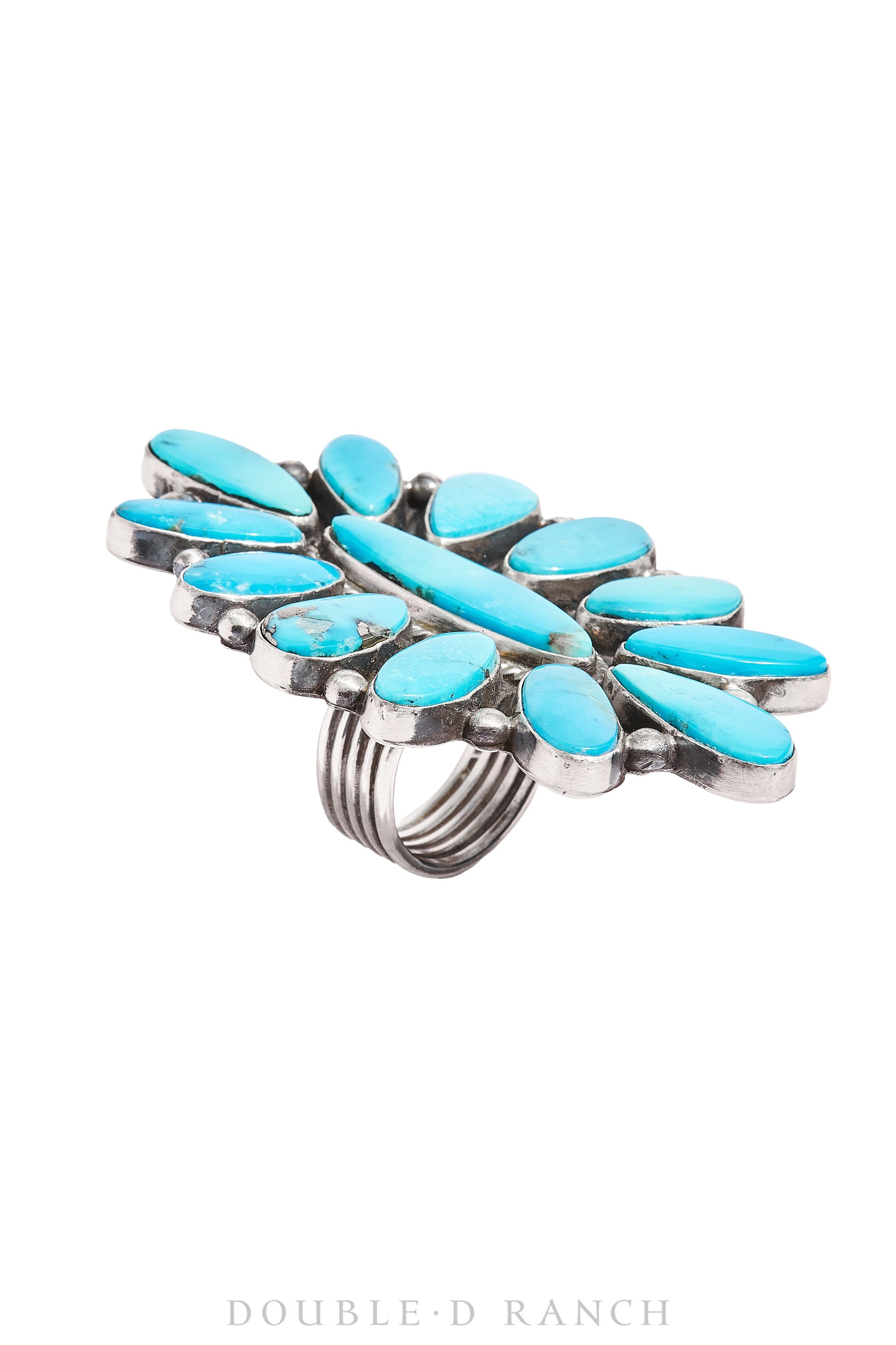 Ring, Cluster, Turquoise, Hallmark, Contemporary, 1070