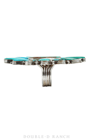 Ring, Cluster, Turquoise, Hallmark, Contemporary, 1071