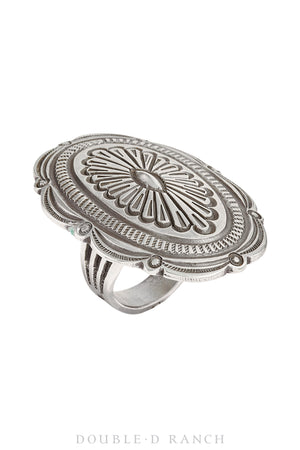 Ring, Concho, Sterling Silver, Stampwork, Artisan, Contemporary, 1075