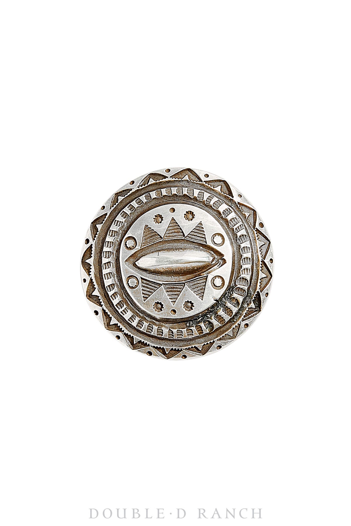 Sterling Brass Hat Pin - Diamond Concho