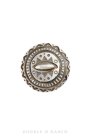Ring, Concho, Sterling Silver, Stampwork, Hallmark, Contemporary, 1081