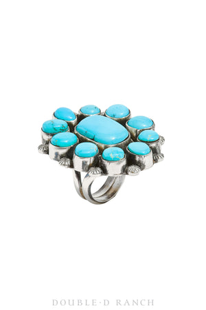 Ring, Cluster, Turquoise, Hallmark, Contemporary, 1101