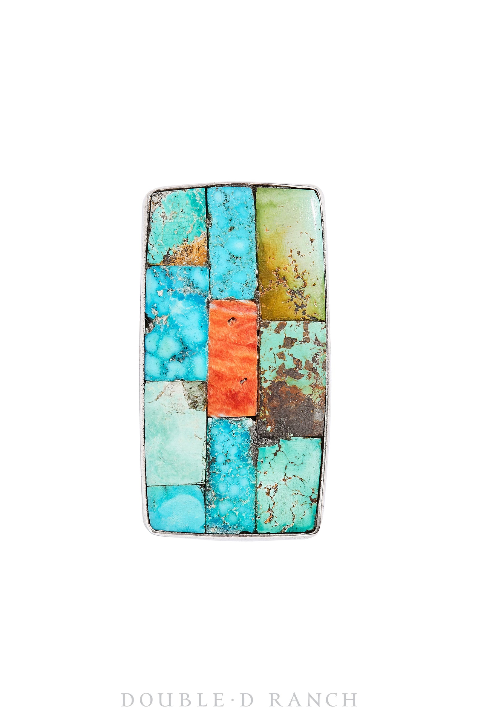 Ring, Jock Favour, Inlay, Turquoise & Orange Spiny Oyster, Artisan Hallmark, Contemporary