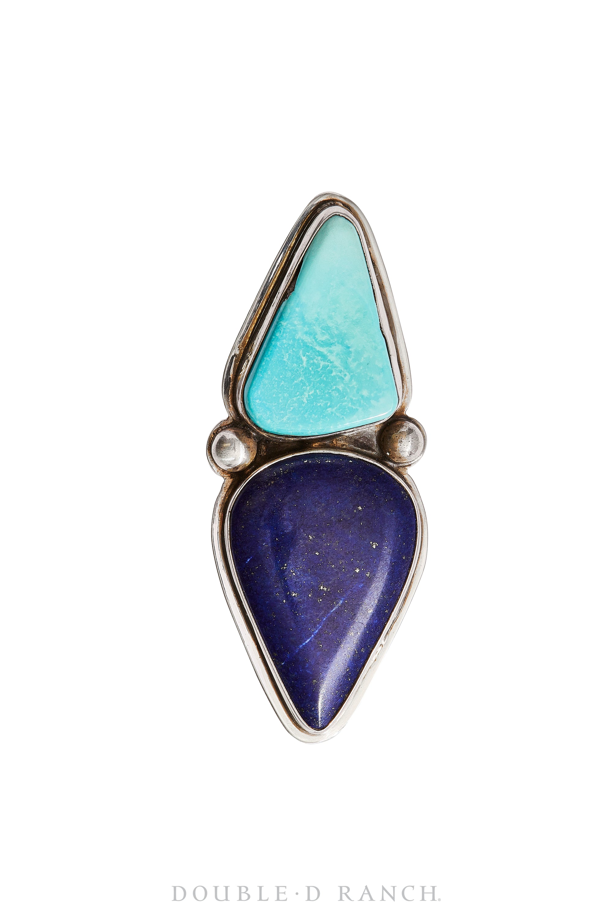 Ring, Natural Stone, Turquoise & Lapis, Double Stone, Contemporary, 1165