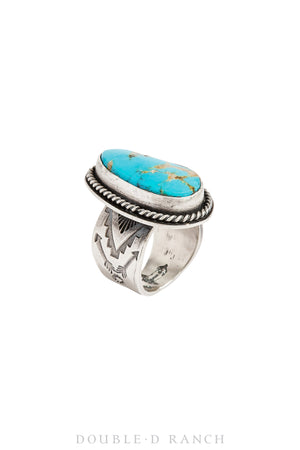 Ring, Natural Stone, Turquoise, Single Stone, Hallmark, Vintage, 1171