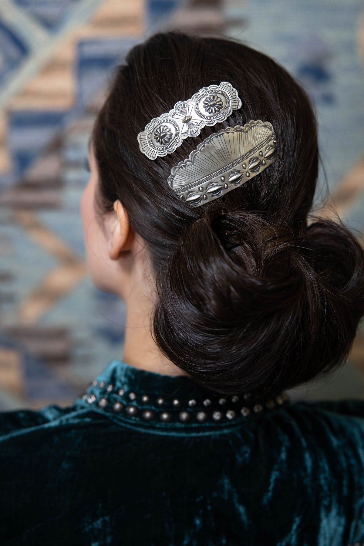 Miscellaneous, Hair Comb, Sterling Silver, Repousse Hair Comb, 133