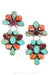 Earrings, Oscar Betz, Triangle, Mixed Stones, Hallmark, 512MS1