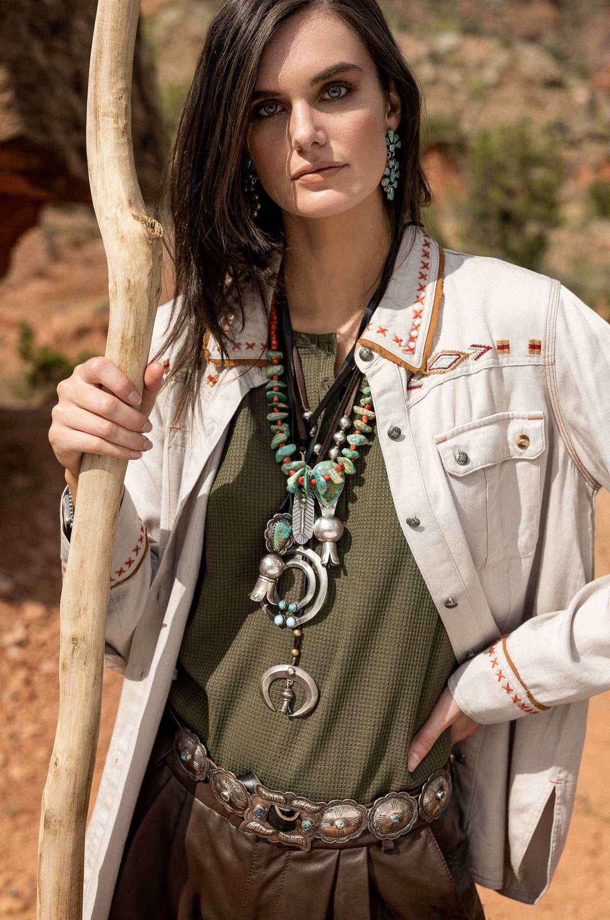 Belt, A Vintage, Concho, 3rd Phase Revival, Turquoise, 775
