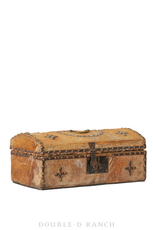Home, Furniture, Trunk, Stagecoach, Hide Covered, Studded, Vintage 1845, 231