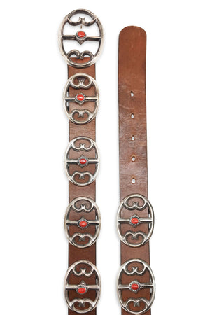 Belt, A Vintage, Concho, Coral, 651