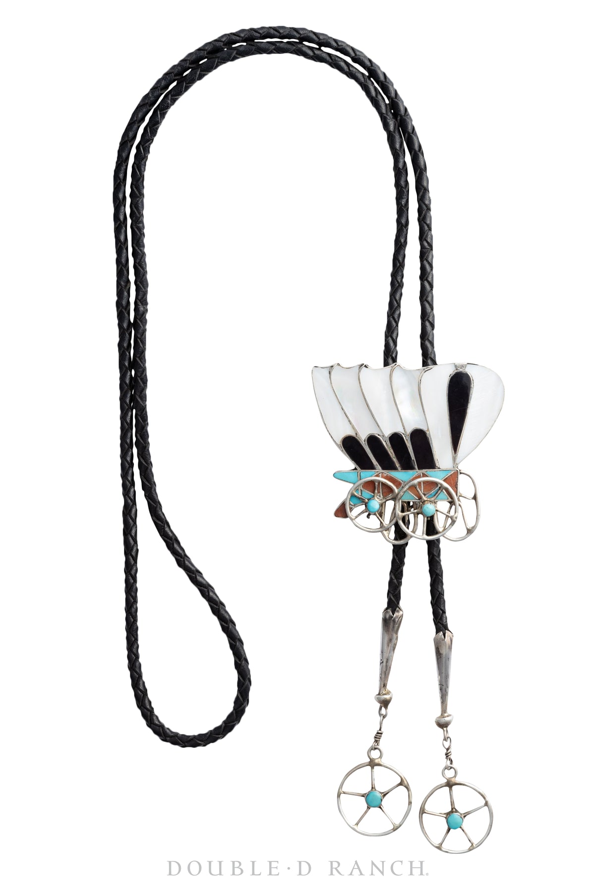 Belt & Bolo Set, Inlay, Conestoga Wagon, Lincoln Zunie, Hallmark, Vintage ‘50s, 1739