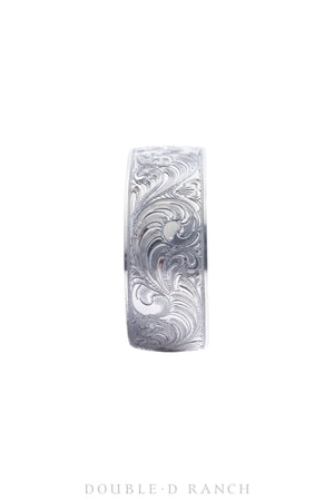 Cuff, Engraved, Sterling Silver, Western Scroll, Artisan, Contemporary, 3302