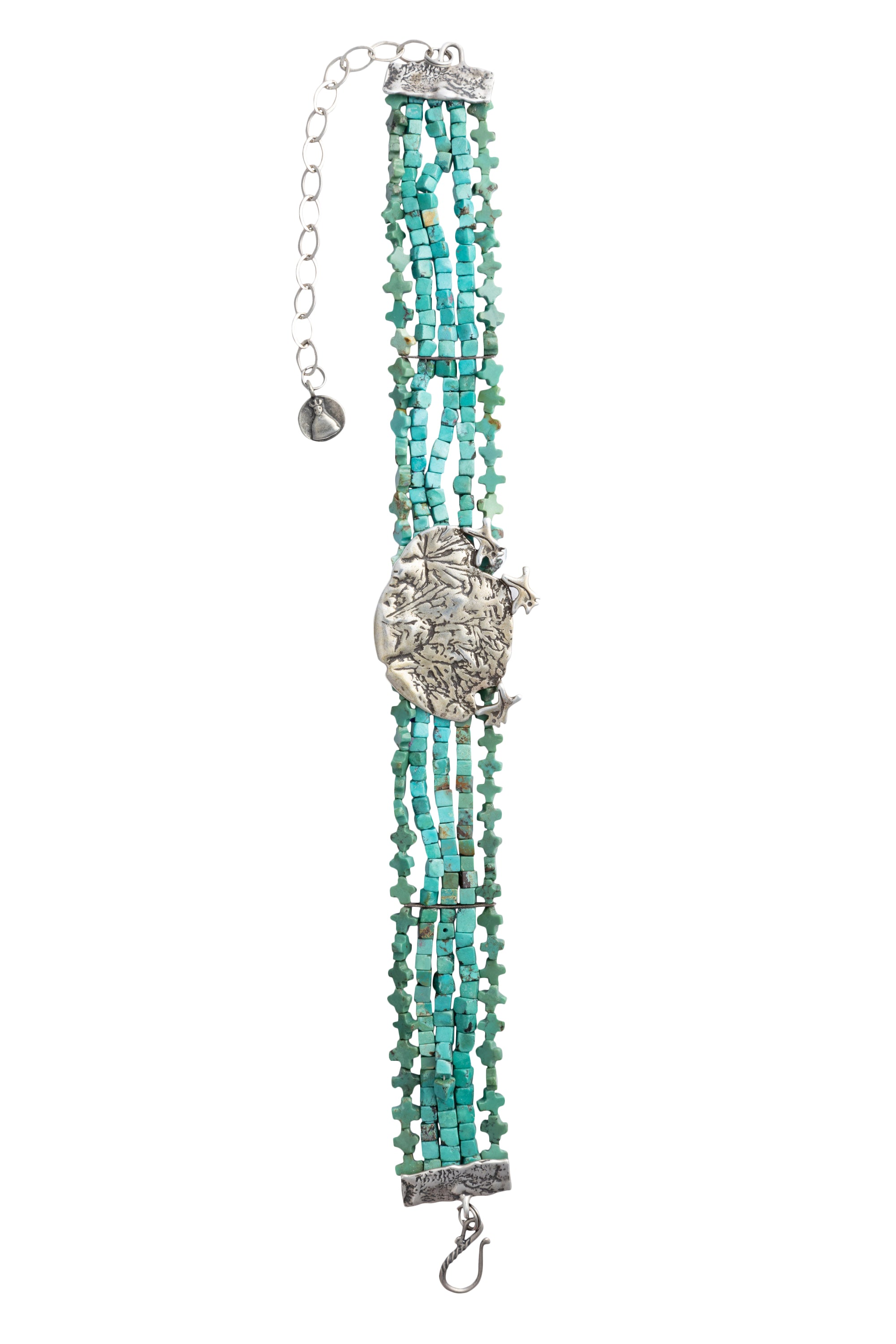 Necklace, Choker, Turquoise & Sterling, Hallmark, Vintage, 1683