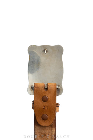 Belt, A Vintage, Buckle, Engraved, Western, Riding Club Trophy, Hallmark, Vintage, 418